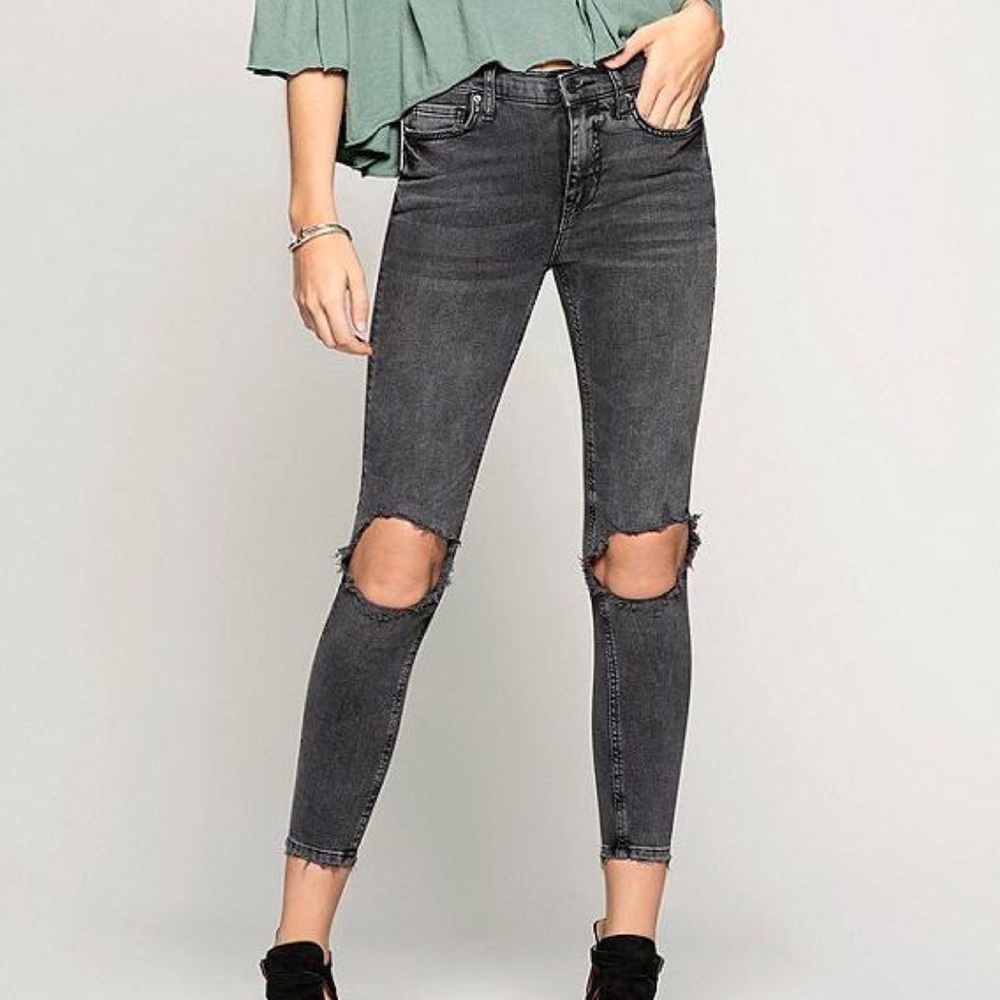 Free People busted knee jeans